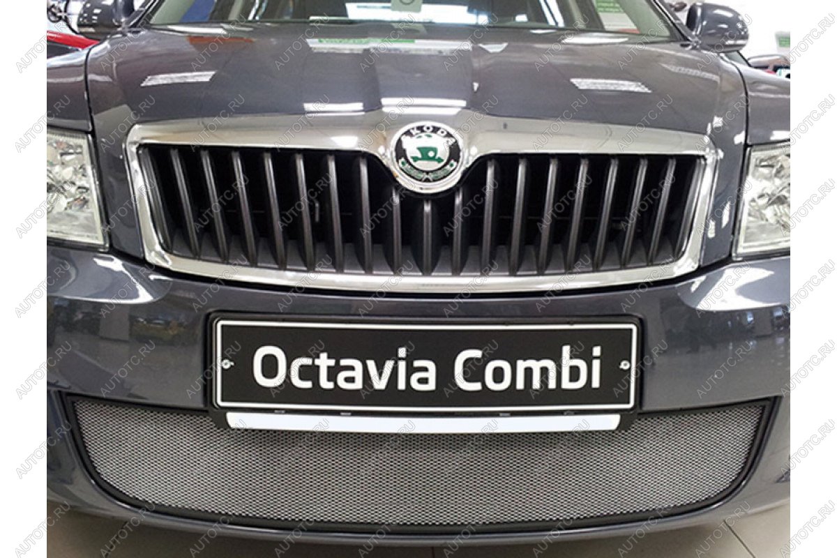 2 599 р. Защита радиатора Стрелка11 Стандарт  Skoda Octavia  A5 (2008-2013) лифтбэк рестайлинг, рестайлинг универсал (хром)