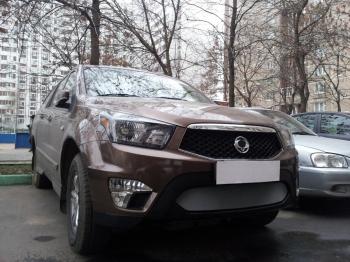 3 079 р. Защита радиатора Стрелка11 Стандарт  SSANGYONG Actyon Sport (2012-2025) (хром). Увеличить фотографию 1