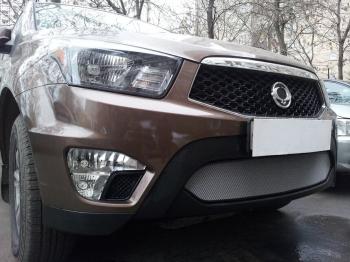 3 079 р. Защита радиатора Стрелка11 Стандарт  SSANGYONG Actyon Sport (2012-2025) (хром). Увеличить фотографию 2