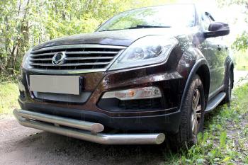 2 599 р. Защита радиатора Стрелка11 Стандарт SSANGYONG Rexton Y250 (2006-2012) (черная). Увеличить фотографию 2