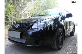 2 599 р. Защита радиатора (венгерская сборка) Стрелка11 Стандарт  Suzuki SX4  YA21S,YB21S (2006-2011) дорестайлинг, хэтчбэк (хром). Увеличить фотографию 1