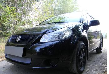 2 599 р. Защита радиатора Стрелка11 Стандарт  Suzuki SX4  GYC21S (2006-2012) дорестайлинг седан (хром). Увеличить фотографию 1