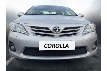 2 499 р.  Защита радиатора Стрелка11 Стандарт  Toyota Corolla ( E140,  E150) (2009-2013) седан рестайлинг, седан рестайлинг (черная). Увеличить фотографию 1