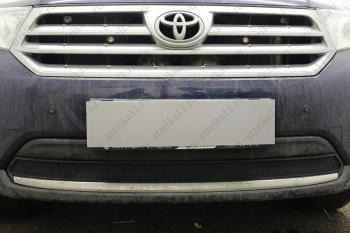 2 689 р. Защита радиатора Стрелка11 Стандарт  Toyota Highlander  XU40 (2010-2013) рестайлинг (черная). Увеличить фотографию 1