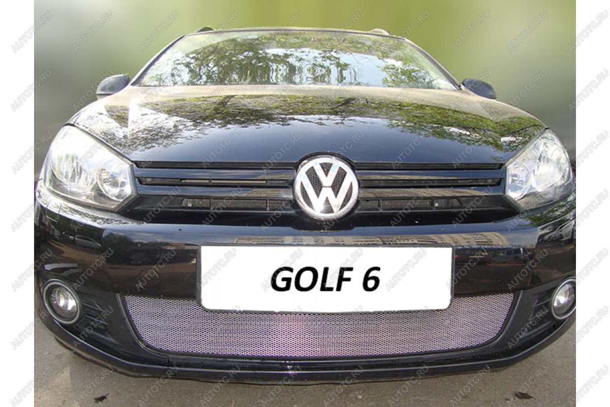 2 599 р. Защита радиатора Стрелка11 Стандарт  Volkswagen Golf  6 (2008-2014) хэтчбэк 5 дв. (хром)