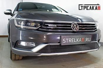 2 499 р. Защита радиатора (низ) (Alltrack 2.0) Стрелка11 Стандарт  Volkswagen Passat  B8 (2015-2019) седан дорестайлинг, универсал дорестайлинг (черная). Увеличить фотографию 1