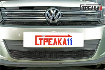 Защита радиатора (верх 4 части) Стрелка11 Стандарт Volkswagen Tiguan NF рестайлинг (2011-2017)