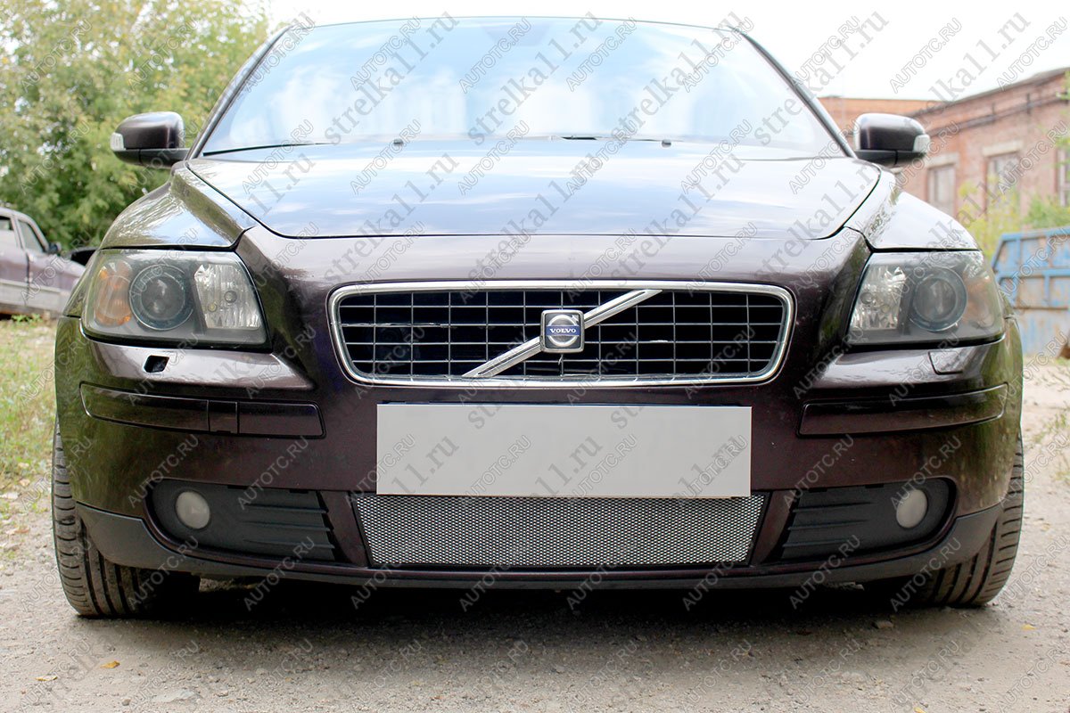 2 499 р. Защита радиатора (низ) Стрелка11 Стандарт  Volvo S40  MS седан (2004-2007) дорестайлинг (хром)