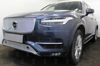 2 699 р. Защита радиатора (с парктроником) Стрелка11 Стандарт  Volvo XC90  L (2015-2019) дорестайлинг (хром). Увеличить фотографию 1