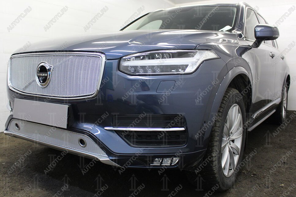 2 699 р. Защита радиатора (с парктроником) Стрелка11 Стандарт  Volvo XC90  L (2015-2019) дорестайлинг (хром)