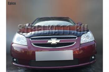 599 р. Зимняя заглушка решетки радиатора Стрелка11 Chevrolet Epica V250 (2006-2012) (черная). Увеличить фотографию 1