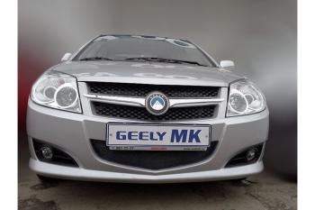 599 р. Зимняя заглушка решетки радиатора Стрелка11 Geely MK (2006-2015) (черная). Увеличить фотографию 2