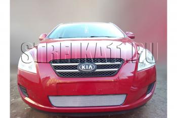 799 р. Зимняя заглушка решетки радиатора Стрелка11  KIA Ceed  1 ED (2006-2010) дорестайлинг универсал, дорестайлинг, хэтчбэк 5 дв. (черная). Увеличить фотографию 2