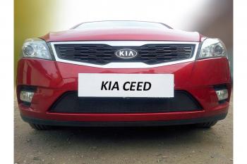 799 р. Зимняя заглушка решетки радиатора Стрелка11  KIA Ceed  1 ED (2010-2012) рестайлинг универсал, рестайлинг, хэтчбэк 5 дв. (черная). Увеличить фотографию 2