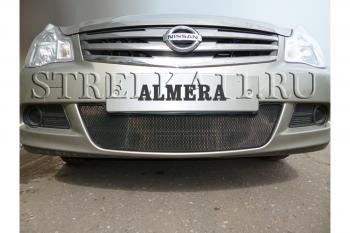 Зимняя заглушка решетки радиатора Стрелка11 Nissan Almera седан G15 (2012-2019)  (черная)