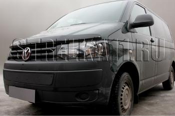 599 р. Зимняя заглушка решетки радиатора Стрелка11 Volkswagen Caravelle T5 рестайлинг (2009-2015) (черная). Увеличить фотографию 1