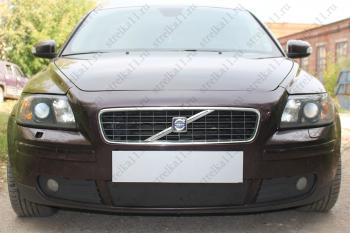 599 р. Зимняя заглушка решетки радиатора Стрелка11  Volvo S40  MS седан (2004-2007) дорестайлинг (черная). Увеличить фотографию 1