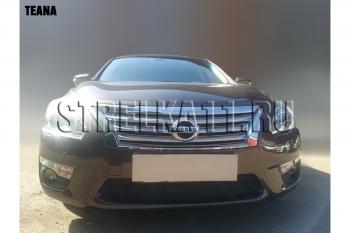 4 199 р. Защита радиатора Стрелка11 PREMIUM  Nissan Teana  3 L33 (2014-2020) дорестайлинг (черная). Увеличить фотографию 1