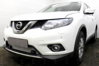 4 999 р. Защита радиатора (с парктроником) Стрелка11 PREMIUM  Nissan X-trail  3 T32 (2013-2018) дорестайлинг (хром). Увеличить фотографию 1