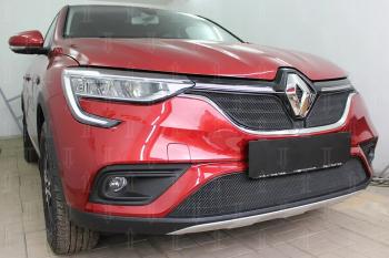 7 299 р.  Защита радиатора (верх, 2 части) Стрелка11 PREMIUM  Renault Arkana (2019-2024) (черная). Увеличить фотографию 1