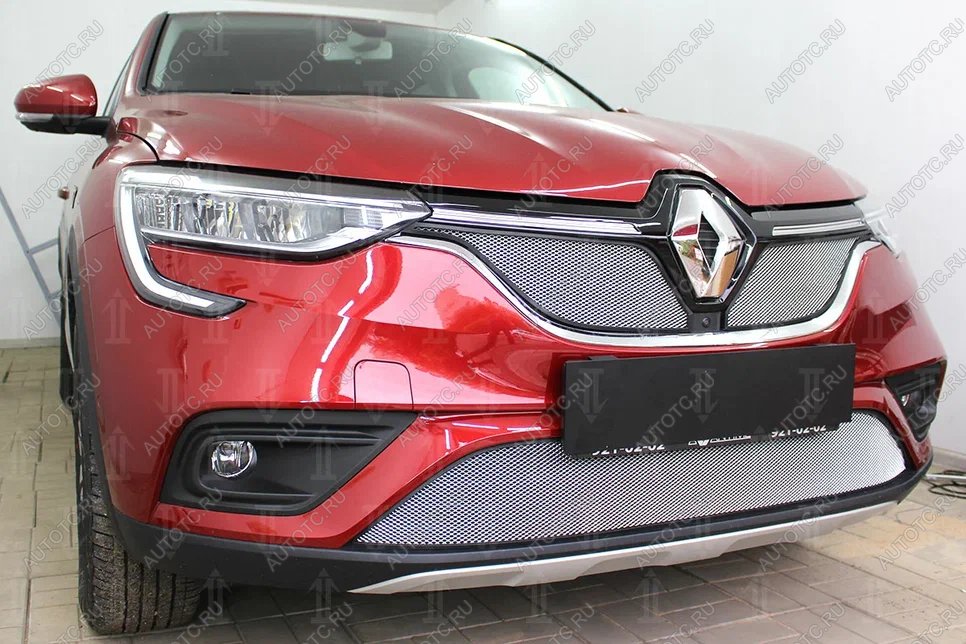 7 549 р. Защита радиатора (верх, 2 части) Стрелка11 PREMIUM  Renault Arkana (2019-2024) (хром)