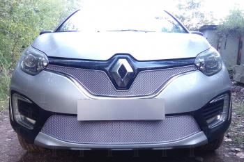 5 399 р. Защита радиатора (низ) Стрелка11 PREMIUM  Renault Kaptur (2016-2024) дорестайлинг, рестайлинг (хром). Увеличить фотографию 2