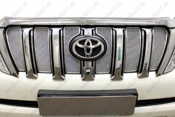 Защита радиатора Стрелка11 PREMIUM Toyota (Тойота) Land Cruiser Prado (Лэнд)  J150 (2013-2017) J150 1-ый рестайлинг  (хром)