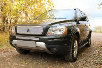 3 699 р. Защита радиатора (середина) Стрелка11 PREMIUM  Volvo XC90  C (2006-2014) рестайлинг (хром). Увеличить фотографию 2