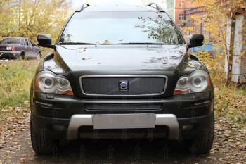 3 699 р. Защита радиатора (середина) Стрелка11 PREMIUM  Volvo XC90  C (2006-2014) рестайлинг (хром). Увеличить фотографию 3