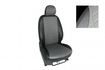 5 549 р. Чехлы для сидений Seintex (экокожа) Ромб  Chevrolet Cobalt (2011-2016), Ravon R4 (2016-2020) (черно-серый). Увеличить фотографию 1