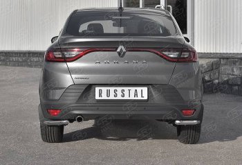 10 399 р. Защита заднего бампера (Ø42 мм уголки, нержавейка) Russtal  Renault Arkana (2019-2024). Увеличить фотографию 1