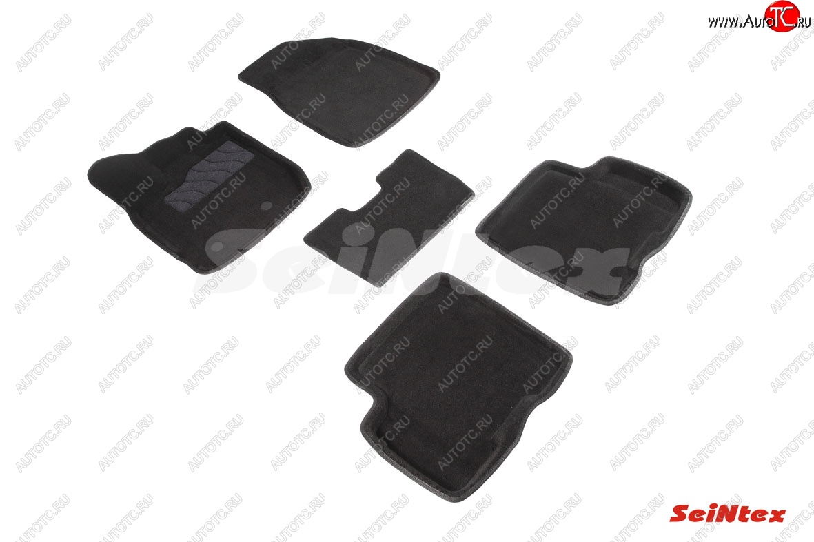 4 799 р. Комплект 3D ковриков в салон (ворсовые / чёрные) Seintex  Renault Arkana (2019-2024)