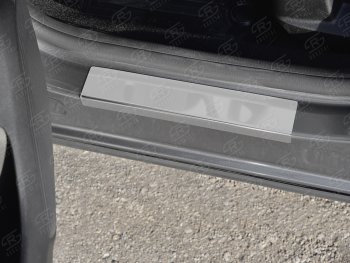 1 259 р. Пороги накладки RUSSTAL  Renault Arkana (2019-2024) (Нержавейка шлифованная без надписи). Увеличить фотографию 1