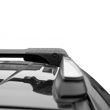 10 199 р. Багажник в сборе LUX Хантер L54 Renault Clio KR дорестайлинг универсал (2005-2009) (аэро-трэвэл (92-102 см и 98-108 см), серый). Увеличить фотографию 5