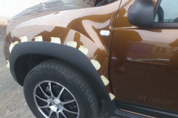 5 999 р. Комплект накладок на колёсные арки Petroil Tuning Renault Duster HS рестайлинг (2015-2021) (Текстурная поверхность). Увеличить фотографию 4