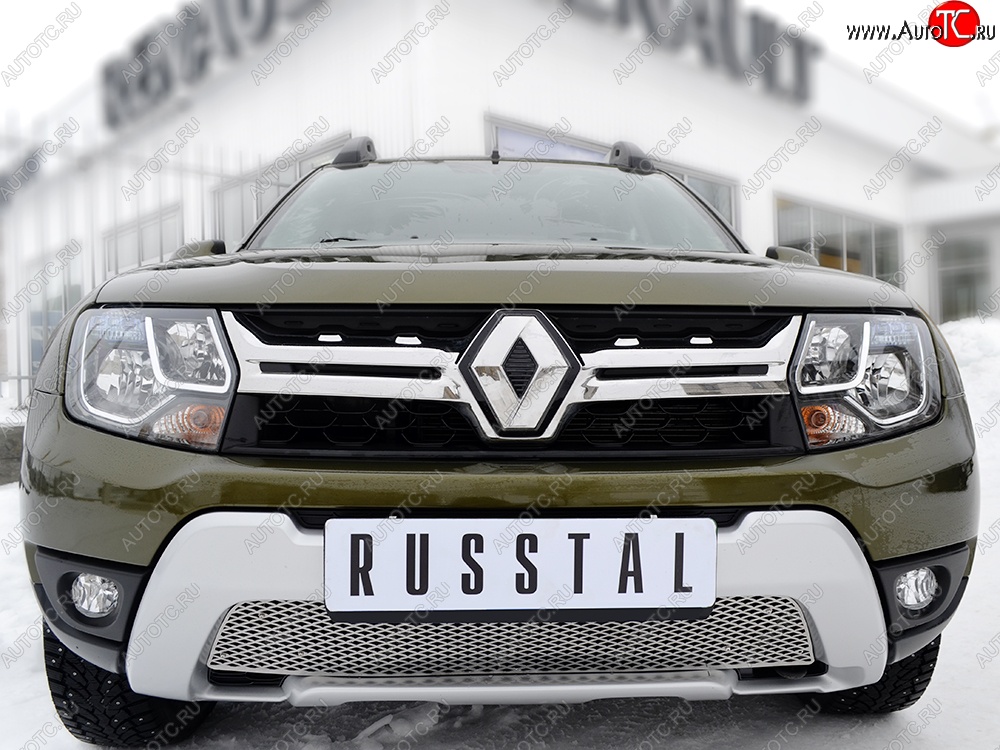 5 999 р. Защитная решётка в воздуховод бампера Russtal (нержавейка)  Renault Duster  HS (2015-2021)