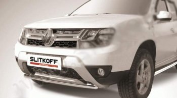 Защита переднего бампер Slitkoff Renault (Рено) Duster (Дастер)  HS (2015-2021) HS рестайлинг