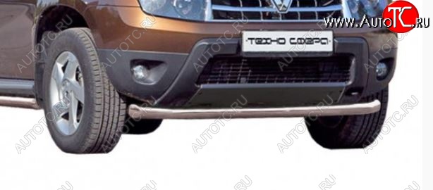 7 999 р. Защита переднего бампера ТехноСфера (Техно Сфера) (Сталь с покрытием, d63.5 mm)  Renault Duster  HS (2015-2021) (цвет: Серебристый)