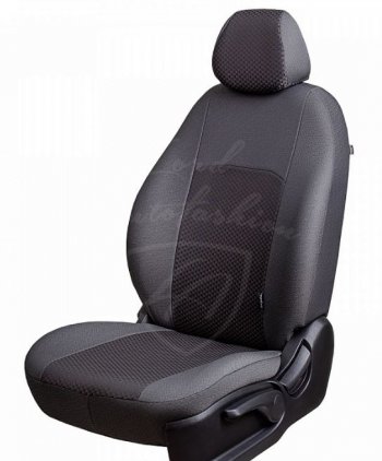 Чехлы для сидений Lord Autofashion Дублин (жаккард, 60/40) Renault Duster HS рестайлинг (2015-2021)  (Оникс серый, вставка Сеул серый)
