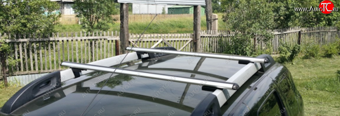 5 199 р. Багажник на крышу с рейлингами Атлант  Renault Duster  HS (2015-2021) (Прямоугольные поперечины)