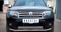 13 549 р. Одинарная защита переднего бампера диаметром 63 мм (4x4) Russtal  Renault Duster  HS (2010-2015). Увеличить фотографию 1