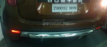 Защита заднего бампера WINBO (Ø63 мм, нержавейка) Renault (Рено) Duster (Дастер)  HS (2010-2015) HS дорестайлинг