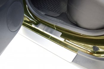 2 499 р. Пороги накладки в проем дверей Petroil Tuning Renault Duster HS дорестайлинг (2010-2015) (Нержавейка). Увеличить фотографию 2