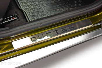 2 299 р. Пороги накладки в проем дверей Petroil Tuning  Renault Duster  HS (2010-2021) (Нержавейка). Увеличить фотографию 3