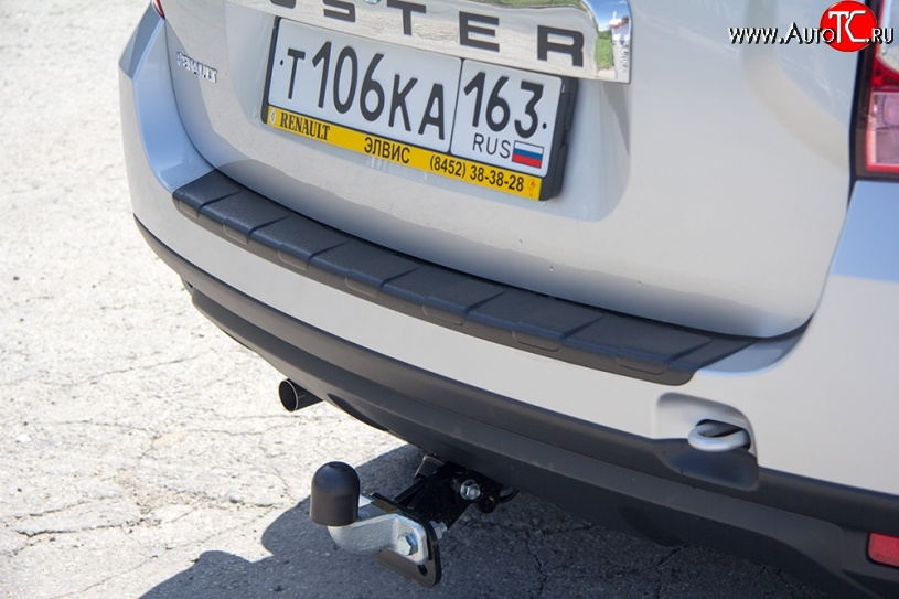 1 039 р. Накладка защитная на задний бампер Petroil Tuning  Renault Duster  HS (2010-2015) (Текстурная поверхность)