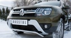 12 599 р. Защита переднего бампера (Ø42 мм волна, нержавейка) SLITKOFF Renault Duster HS рестайлинг (2015-2021). Увеличить фотографию 2