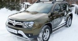 12 599 р. Защита переднего бампера (Ø42 мм волна, нержавейка) SLITKOFF Renault Duster HS рестайлинг (2015-2021). Увеличить фотографию 4