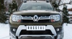 Защита переднего бампера (Ø42 мм волна, нержавейка) Russtal Renault Duster HS рестайлинг (2015-2021)