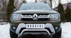 Защита переднего бампера (Ø63 мм волна, нержавейка) Russtal Renault Duster HS рестайлинг (2015-2021)