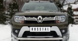 15 999 р. Защита переднего бампера (Ø75х42 мм, нержавейка) Russtal  Renault Duster  HS (2015-2021). Увеличить фотографию 1